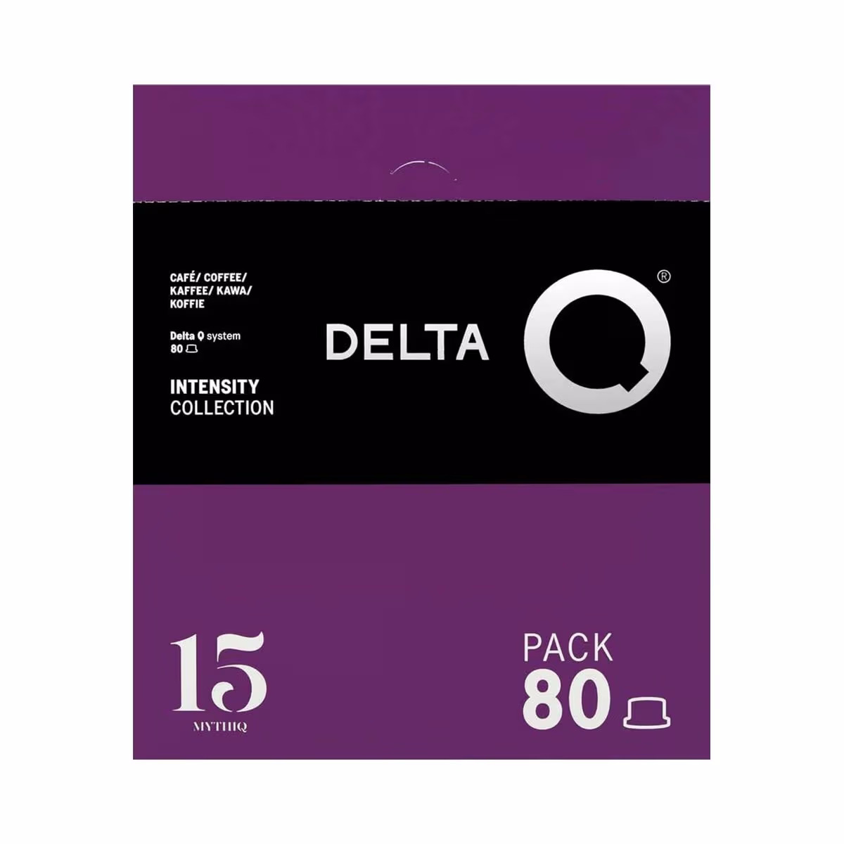 Delta Q MYTHIQ PACK 80 Kapseln Kaffeekapseln – Diverse Kaffeekapseln/Kaffeepads – schwarz / lila