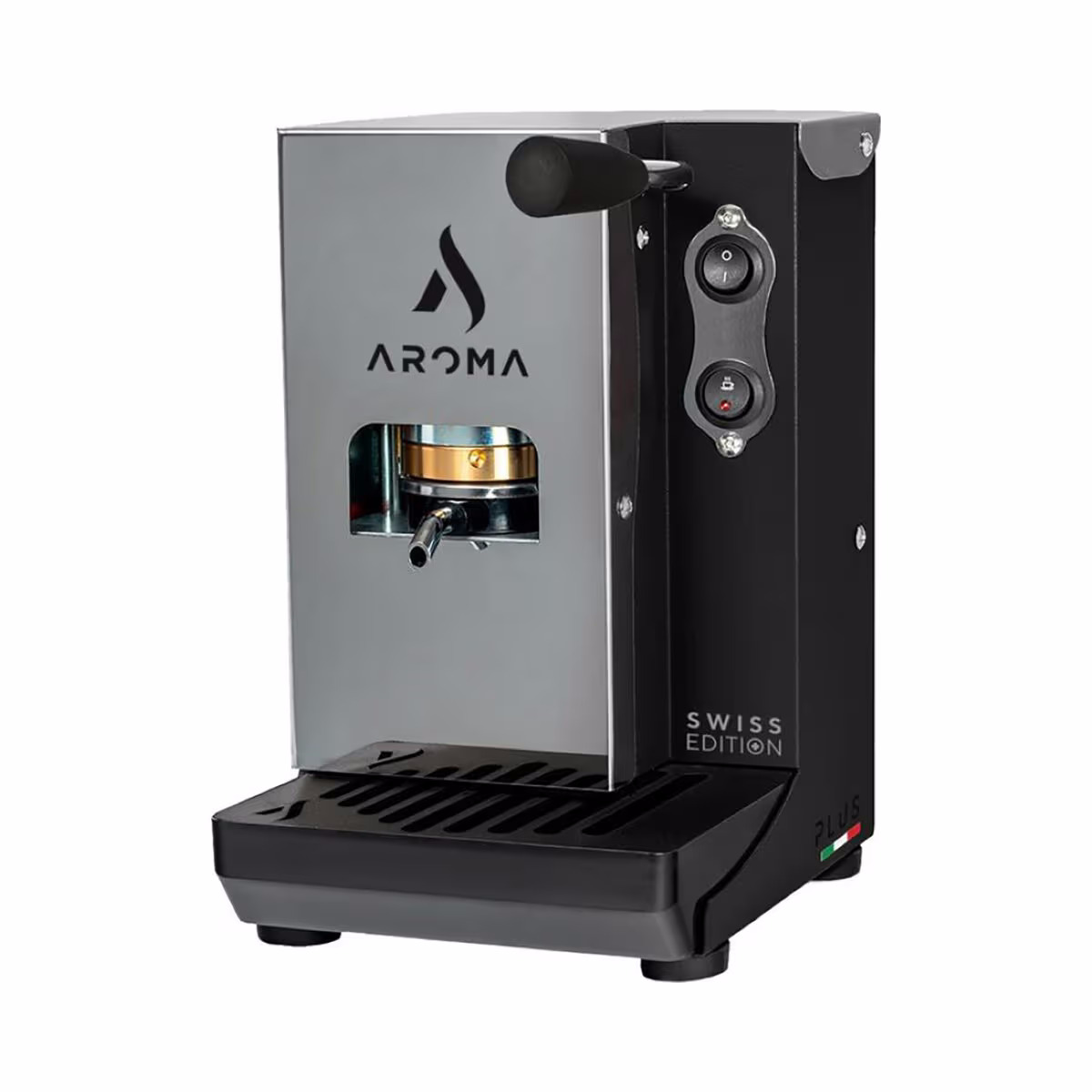 Image of AROMA Plus Basic Swiss Edition Schwarz Kaffeemaschine – Kapselmaschine Divers – schwarz / grau