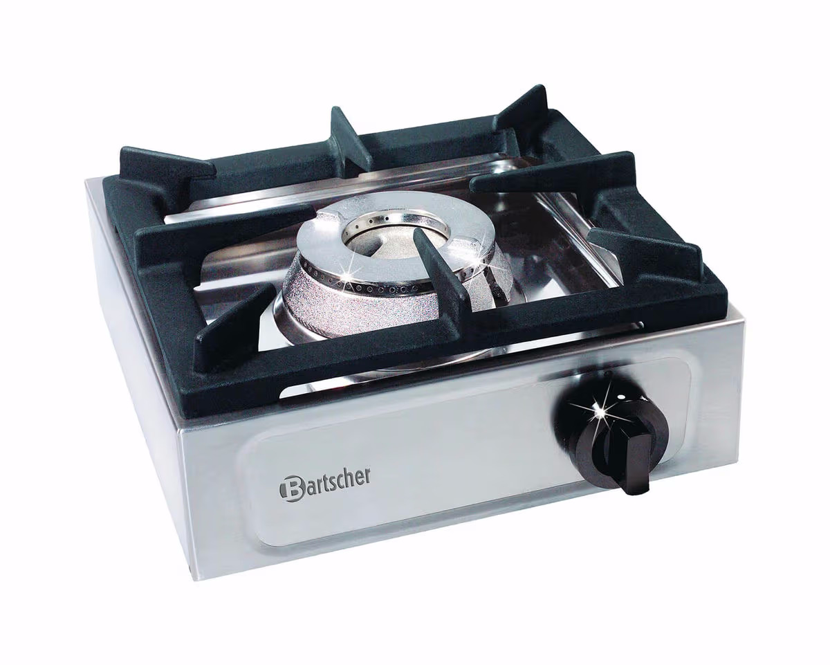 Bartscher Gaskocher 1 Flamme 6.5kW mit Flüssiggasanschluss – Gastro Backofen/Gastro Kochfeld/Gastro Mikrowelle – edelstahl