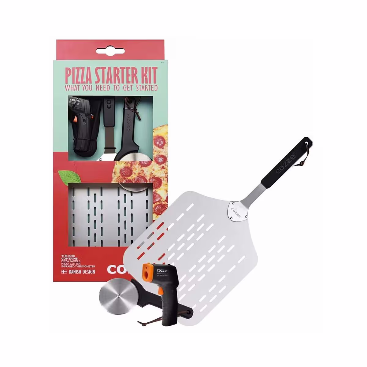 Image of Cozze 90380 Pizza-Utensilien-Set – Grill Ablage/Grill Rollwagen/Grill Erweiterung – schwarz