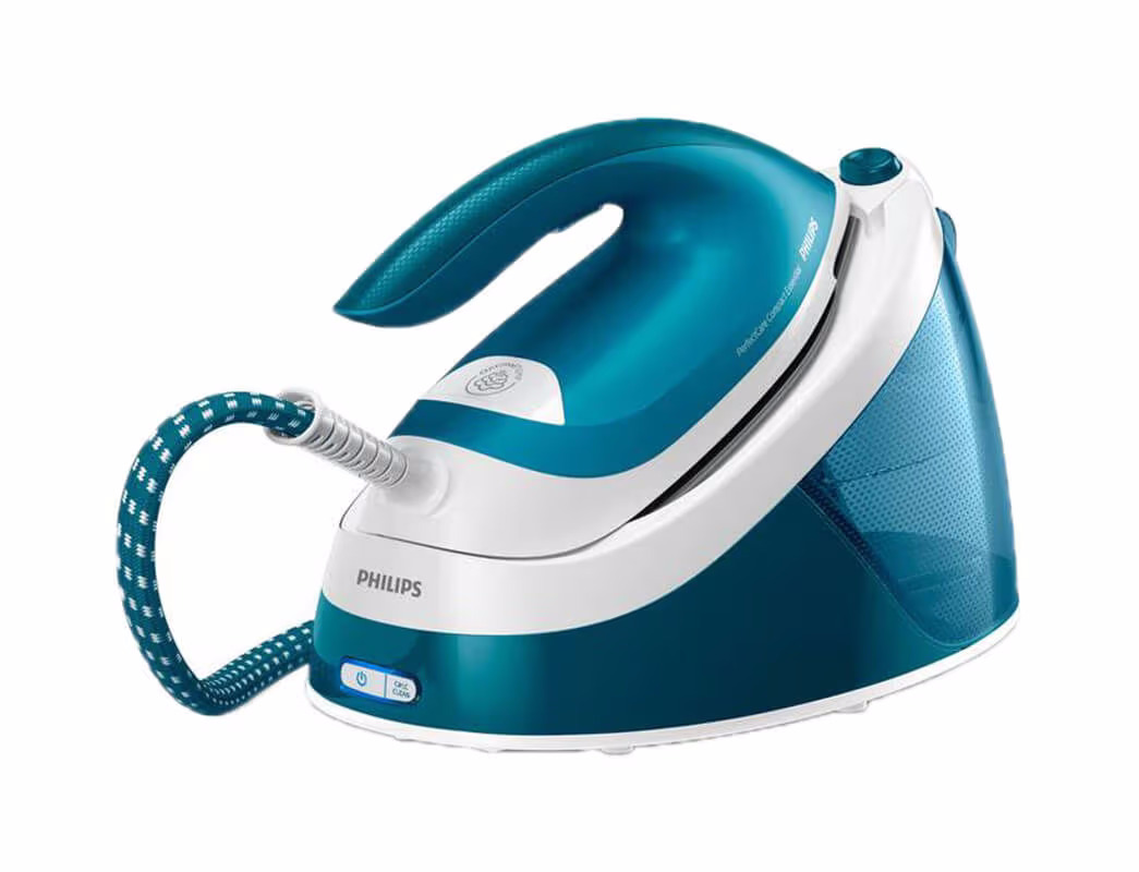 Philips PerfectCare Comp Essential Bügelstation – Dampfbügelstation/Bügelstation – weiss / blau