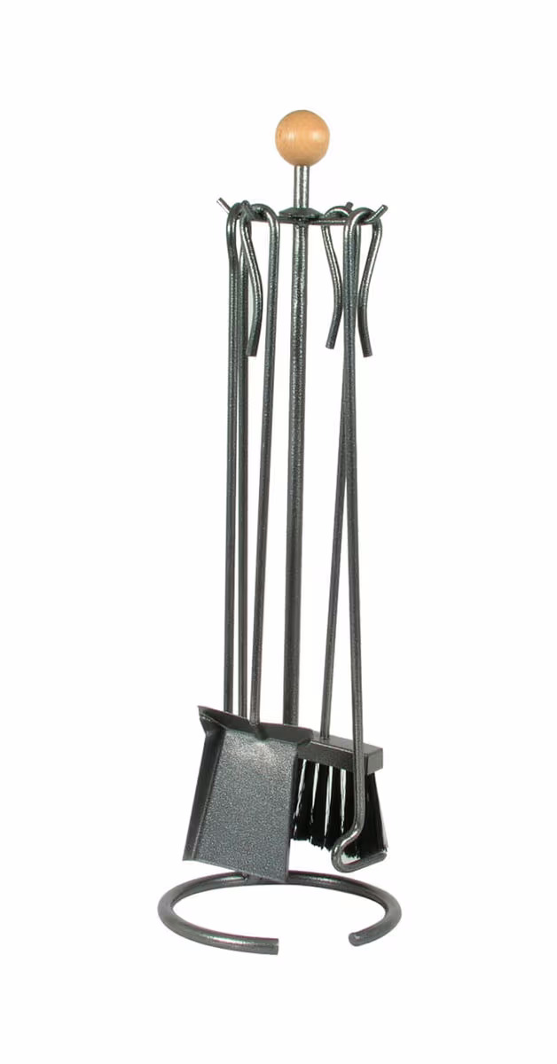 Nouvel Dekorative Kamingarnitur mit Holzgriff Kamingarnitur Holzgriff – Grillzange/Grillbesteck – schwarz