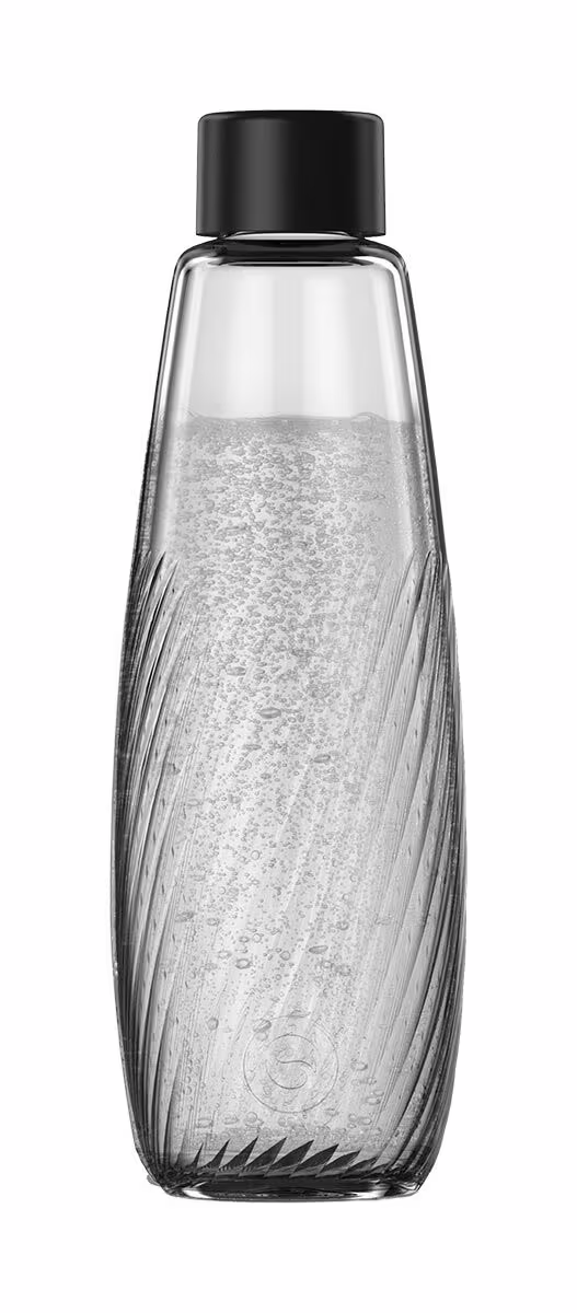 Image of Sodastream DUO Riffled 1L DUO/E-DUO Glasflasche – Wassersprudler Zubehör – schwarz