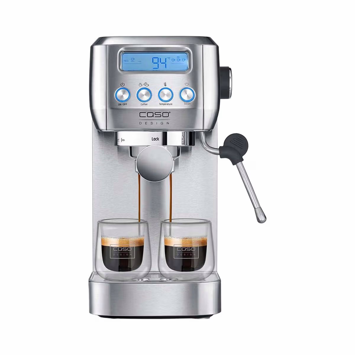 Image of Caso Espresso Gourmet Crema Espressomaschine – Siebträgermaschine/Espressomaschine – silber