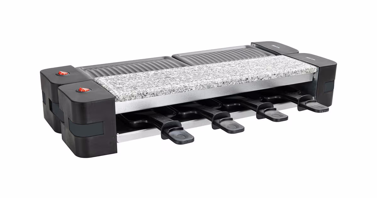 Nouvel Raclette Multi 1200W Raclette Grill – Raclette Ofen/Raclette Grill – schwarz / grau