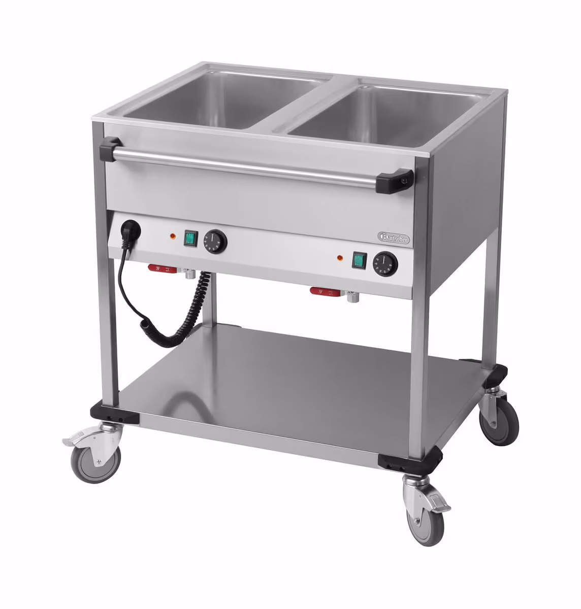 Bartscher Bain-Marie-Wagen 2 x GN 1/1-200mm, lang – Gastro Inventar/Gastro Einrichtungen – edelstahl