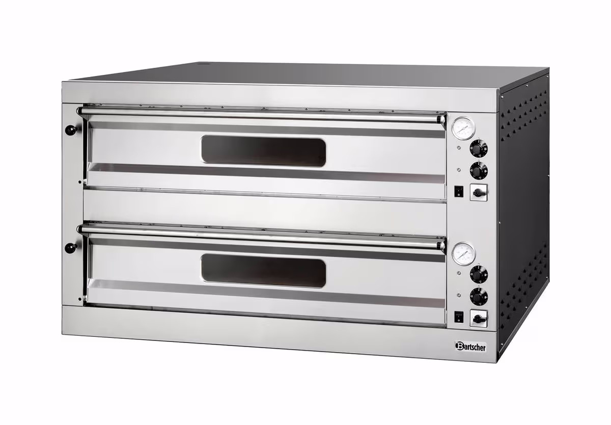 Bartscher Zweikammer-Pizzaofen E12L – Gastro Backofen/Gastro Kochfeld/Gastro Mikrowelle – edelstahl