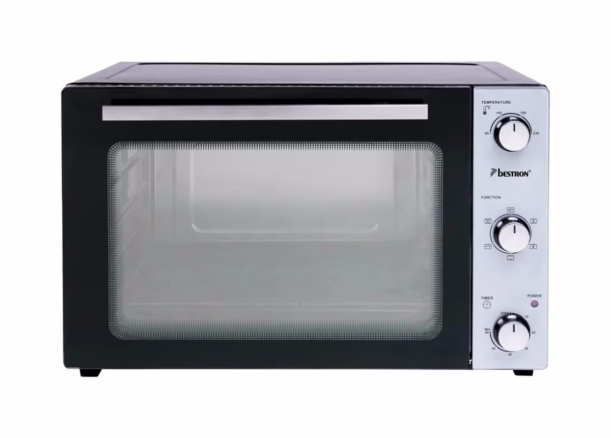 Bestron Grill-Backofen AOV45 Standbackofen – Mini Backofen – schwarz / grau