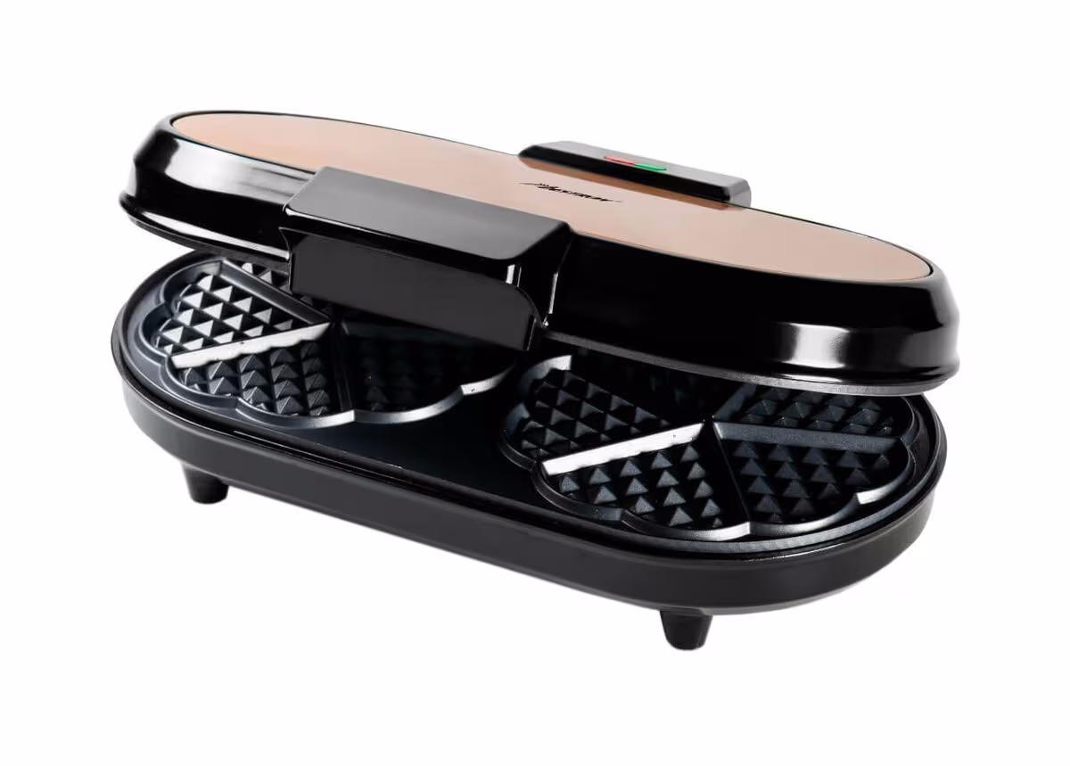 Bestron Doppel-Waffeleisen ADWM730CO – Waffeleisen/Brezeleisen – kupfer
