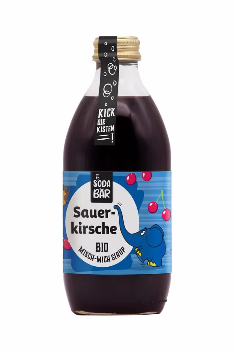 Image of Sodabär Bio-Sirup Sauerkirsche "Elefant" 330 ml – Wassersprudler Sirup