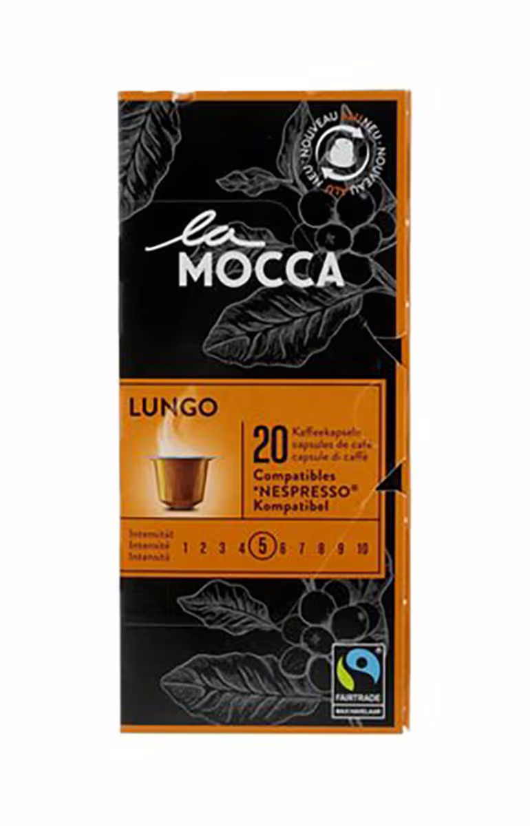 Image of La Mocca Lungo Kaffeportionen – Nespresso Kapseln