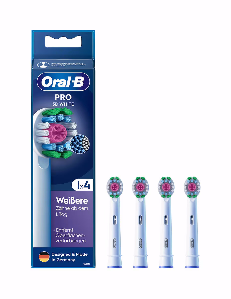 Oral-B Pro 3D White 4St Ersatzzahnbürsten – Ersatzbürste/Zahnpflege Zubehör – weiss