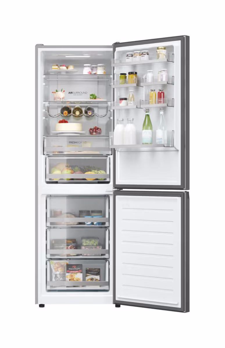 Haier HDW3618DNPK Kühlschrank mit Gefrierfach freistehend – edelstahl