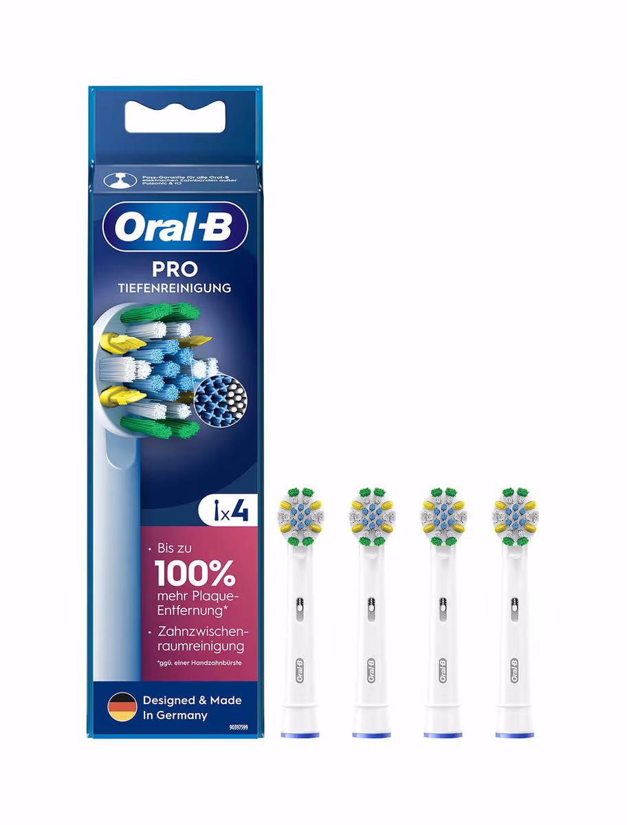 Oral-B Pro Tiefenreinigung 4St Ersatzzahnbürsten – Ersatzbürste/Zahnpflege Zubehör – weiss