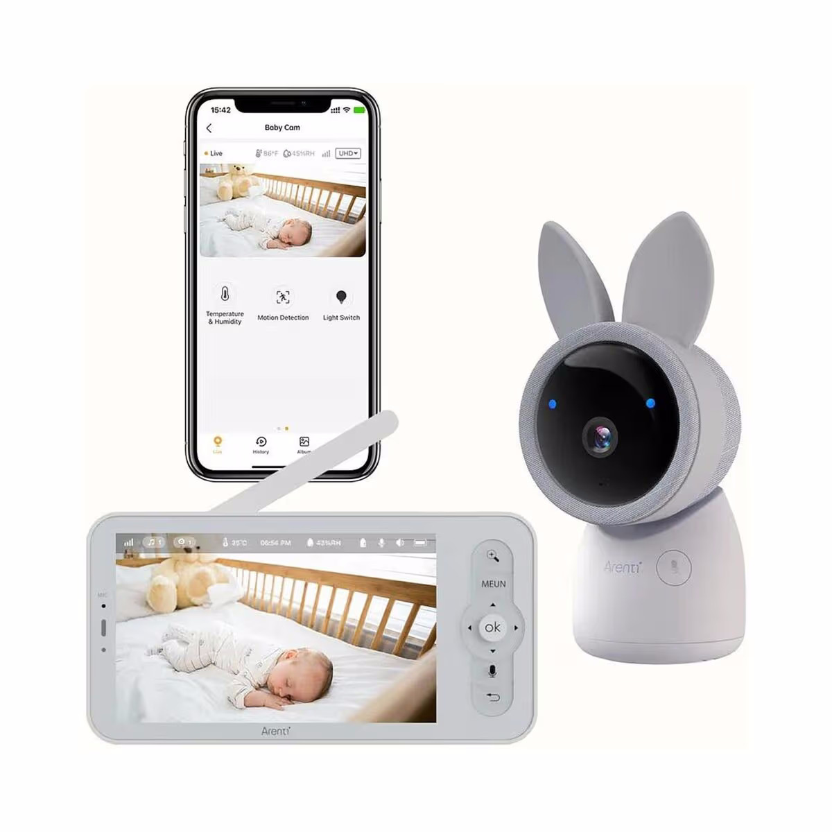 Image of Arenti Ainanny Monitor Babyphone – weiss