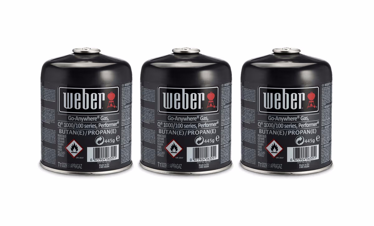 Image of Weber Gas-Kartusche 3St Gas Kartusche – Weber Holzkohle/Briketts/Grill Anzünder – schwarz