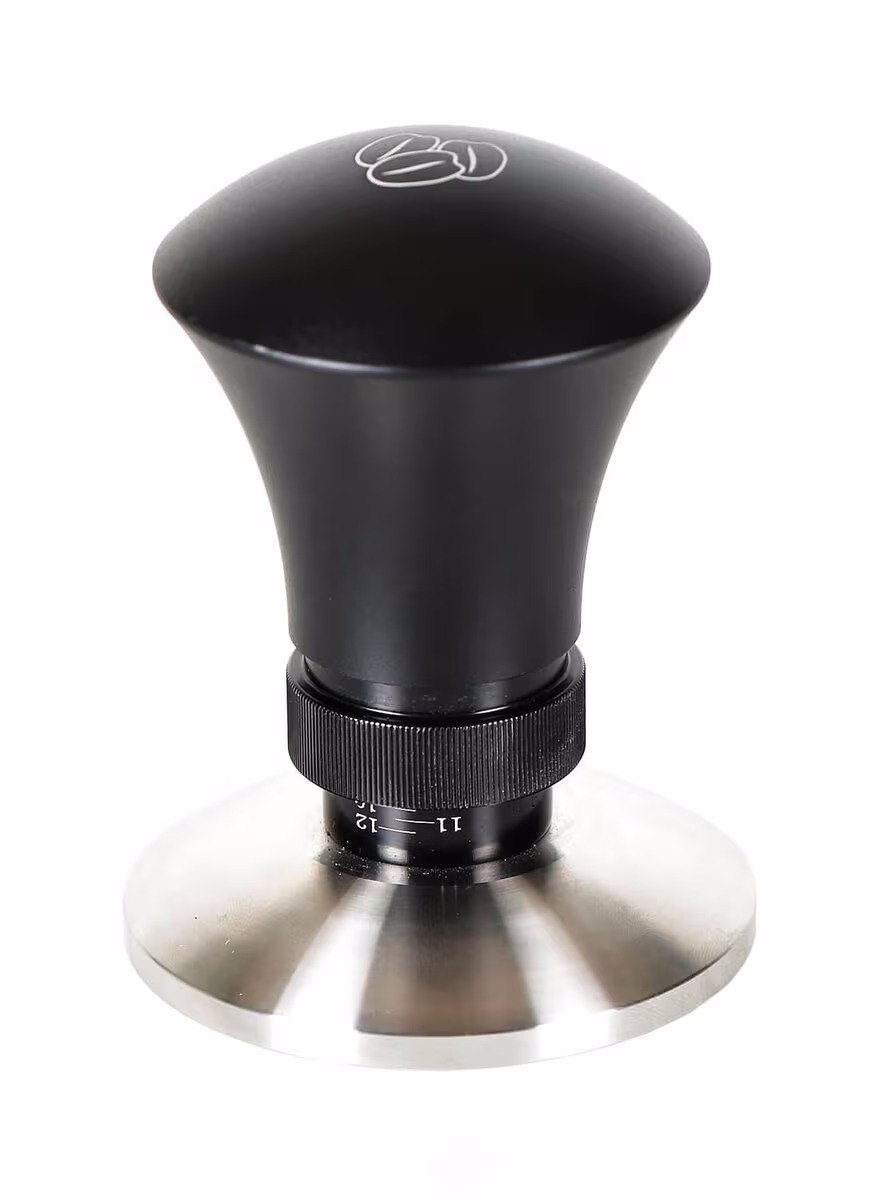 3 Beans Druck Tamper Höhenverstellbar – Siebträgermaschine Zubehör – schwarz