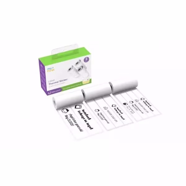 myFirst Label Thermal Sticker White Thermal Label Sticker – Sofortbildkamera/Polaroid Kamera – weiss