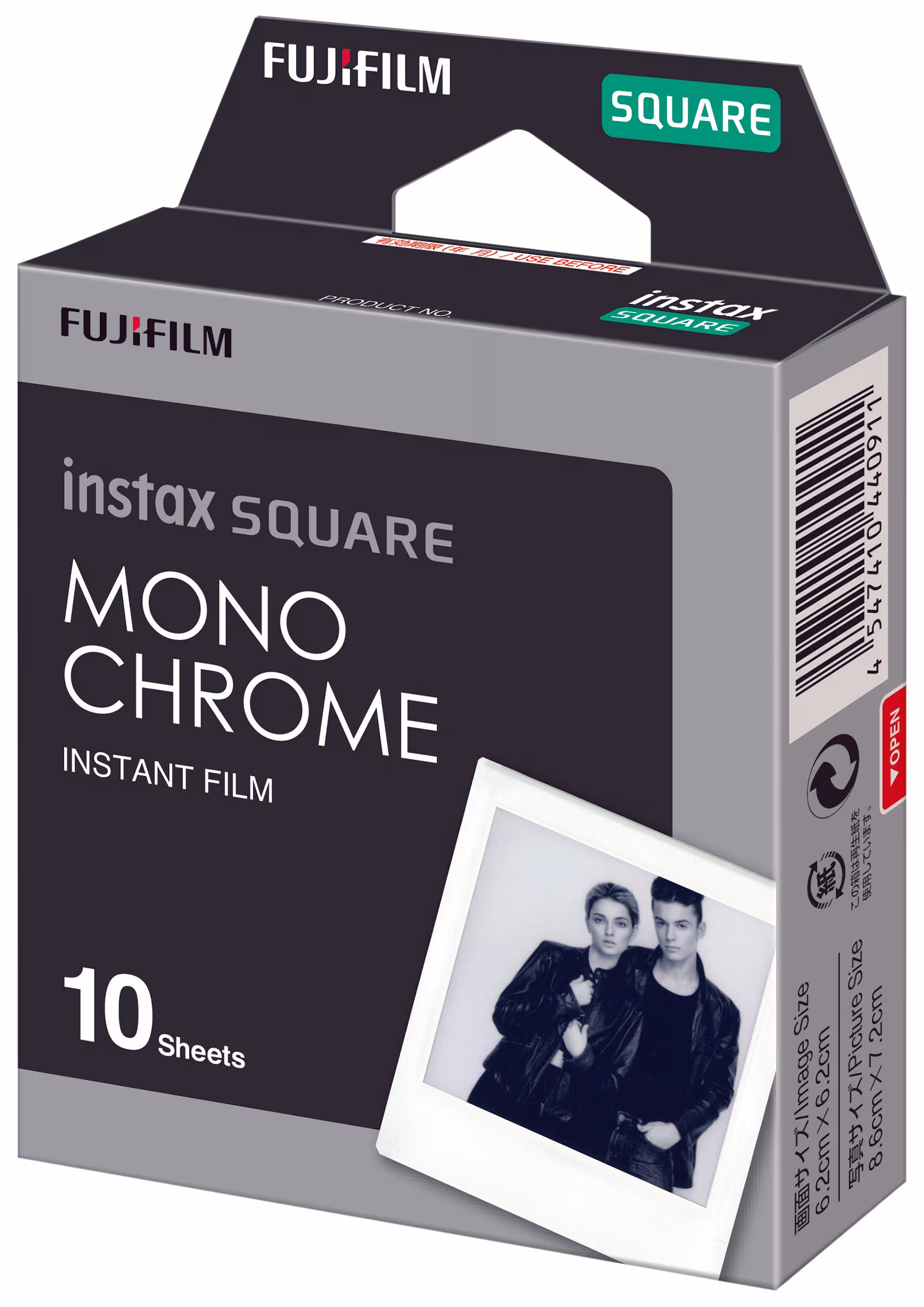 Fujifilm Instax Square Monochrome 10 Blatt Film Sofort-Bild – Sofortbildkamera/Polaroid Kamera