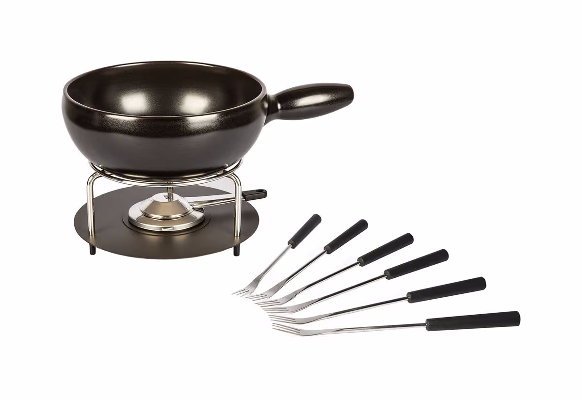 Stöckli Käsefonduegarnitur Aragon Large, 23cm – Fondue Set – schwarz