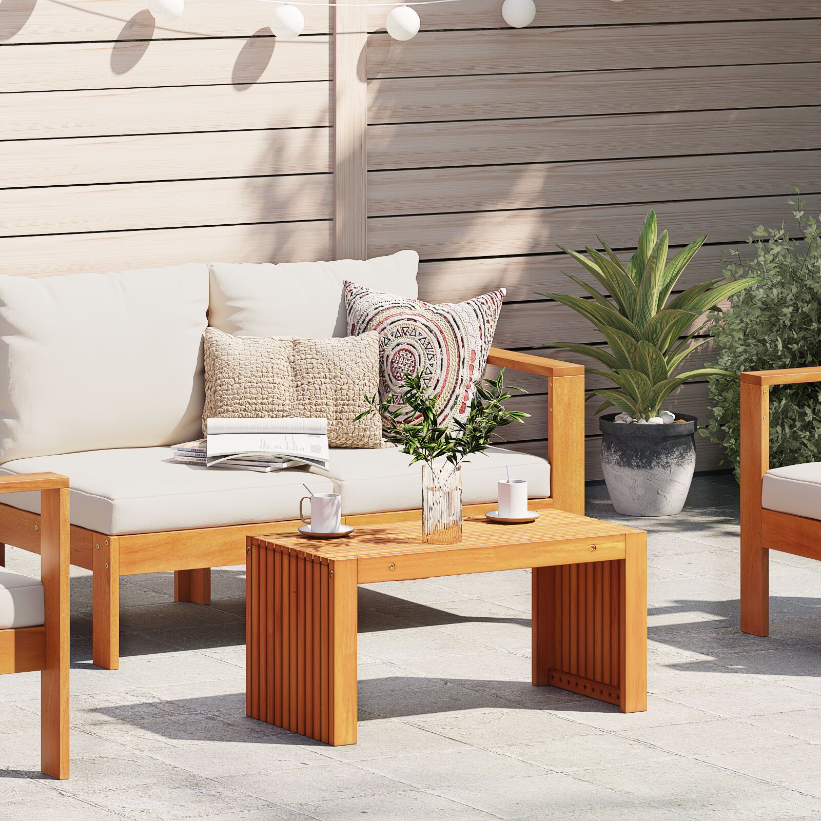 vidaXL Couchtisch 70x35x35 cm Massivholz Akazie