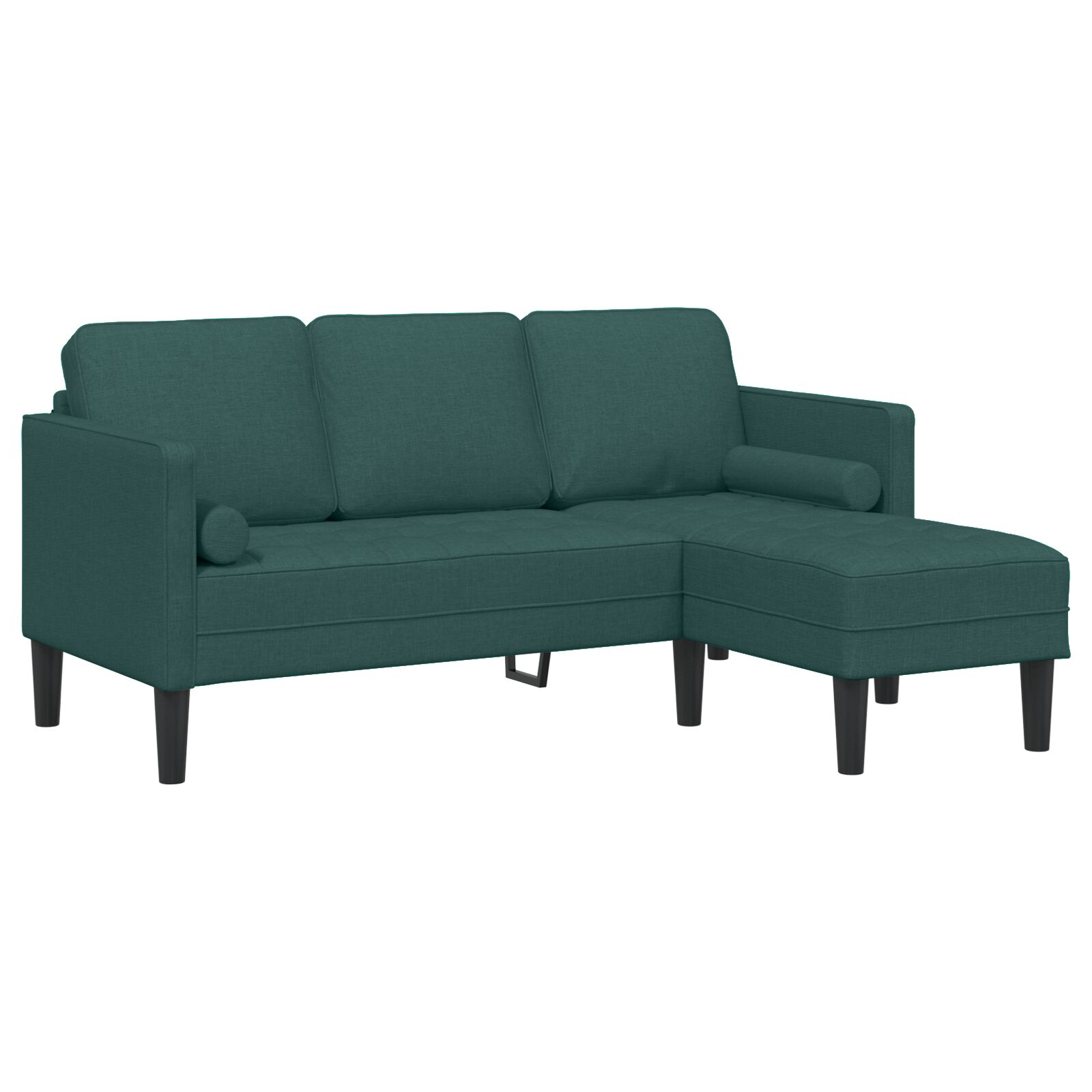 vidaXL Kutna Sofa za 3 Osobe, Tamnozelena, 160 cm, Tkanina