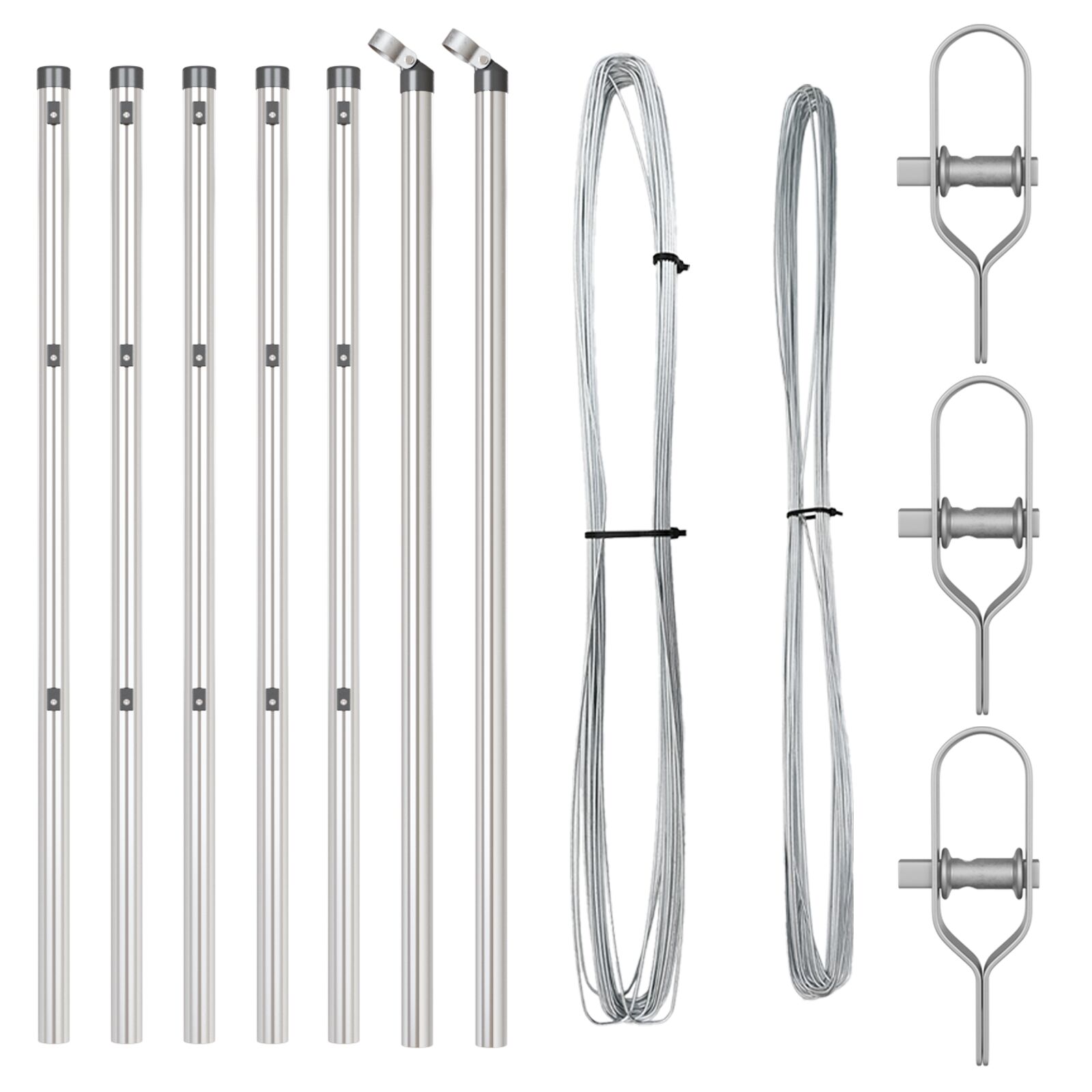 vidaXL Zaunpfosten 7 Stück Ø32 mm 120 cm Verzinkter Stahl