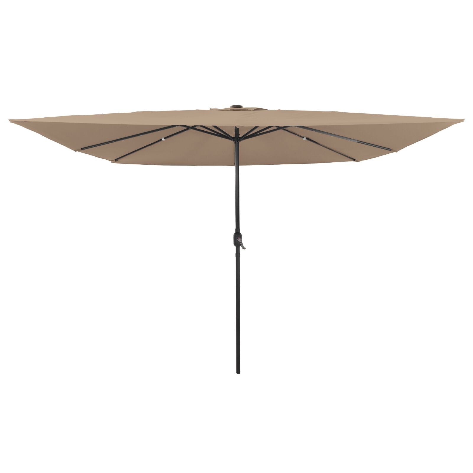 vidaXL Umbra de grădină pătrată  cu lumini LED 295x245 cm Taupe