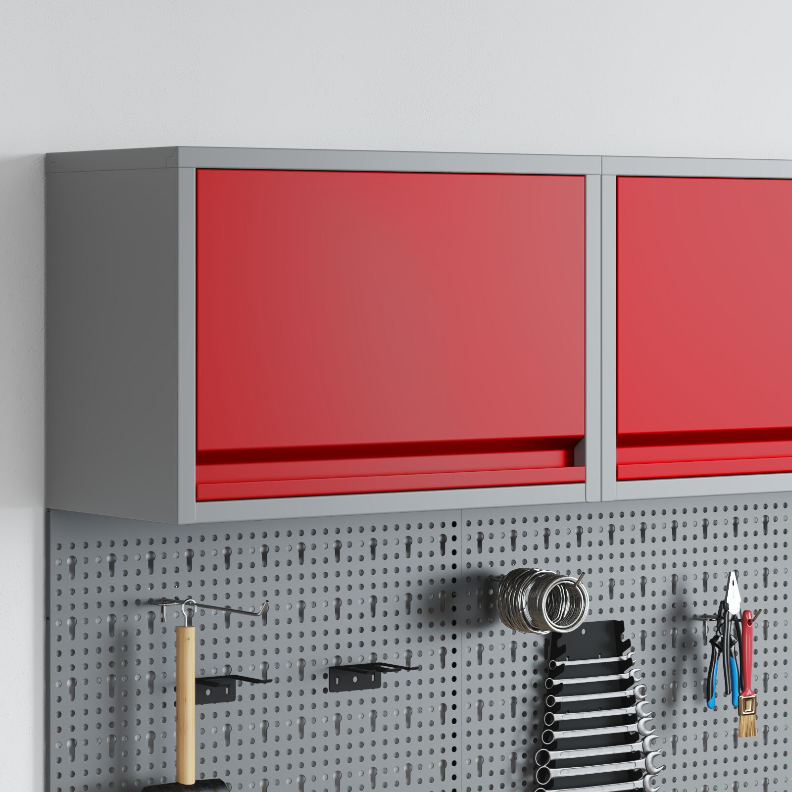 vidaXL Werkzeugschrank Grau, Rot Kaltgewalzter Stahl 50 x 25 x 35 cm