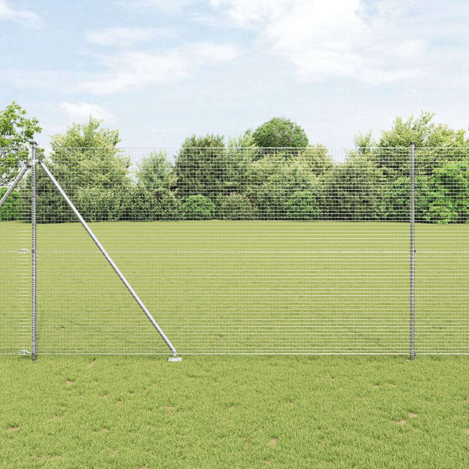 vidaXL zavarena žičana ograda sa 13 šiljastih stupova 1.5x25 m pocinčanog čelika