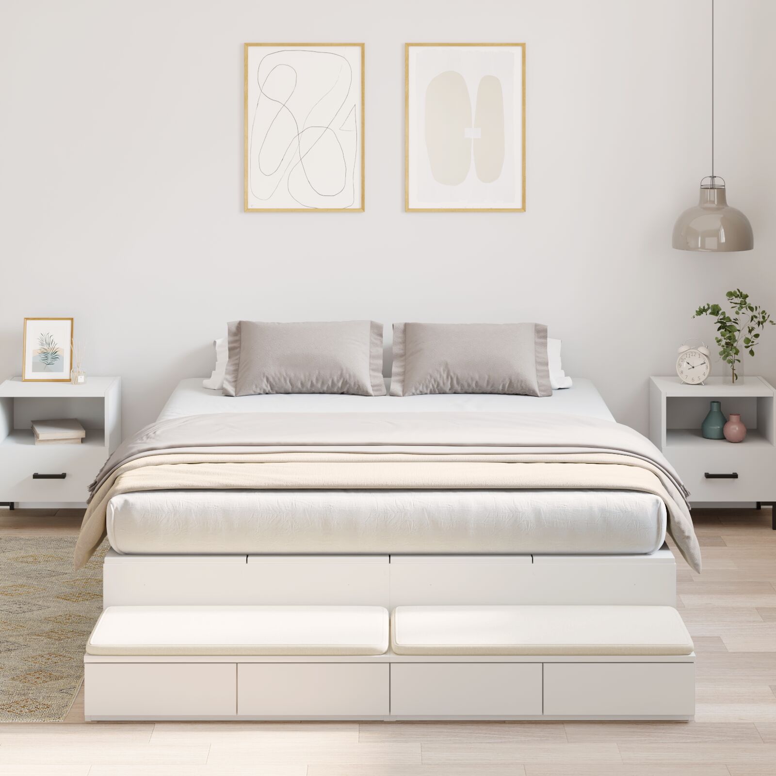 krevet s prostorom za pohranu bijeli 140x200 cm