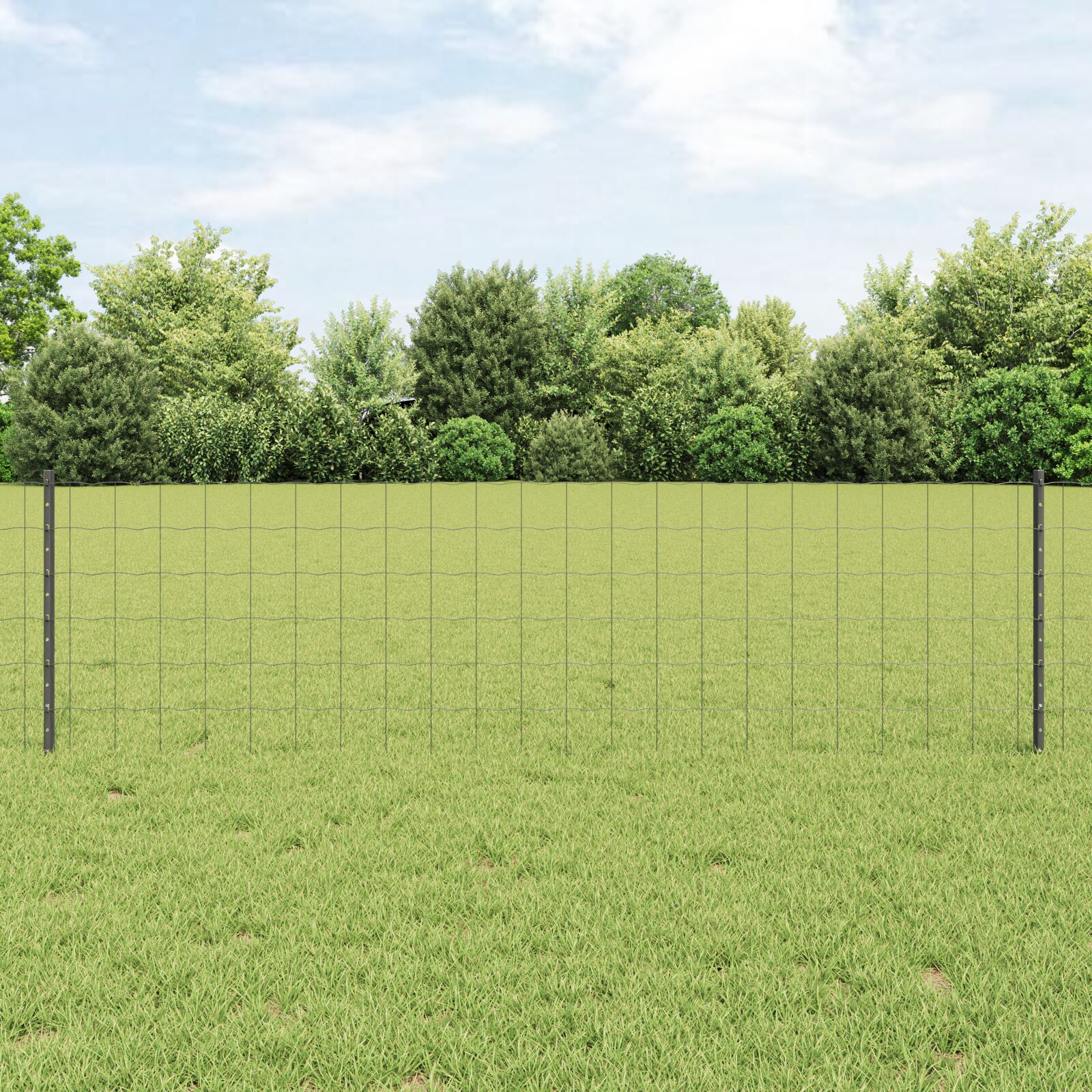 vidaXL Rolna Ograde za Vrt Set od 3 Siva Metal 50 x 0.6 m