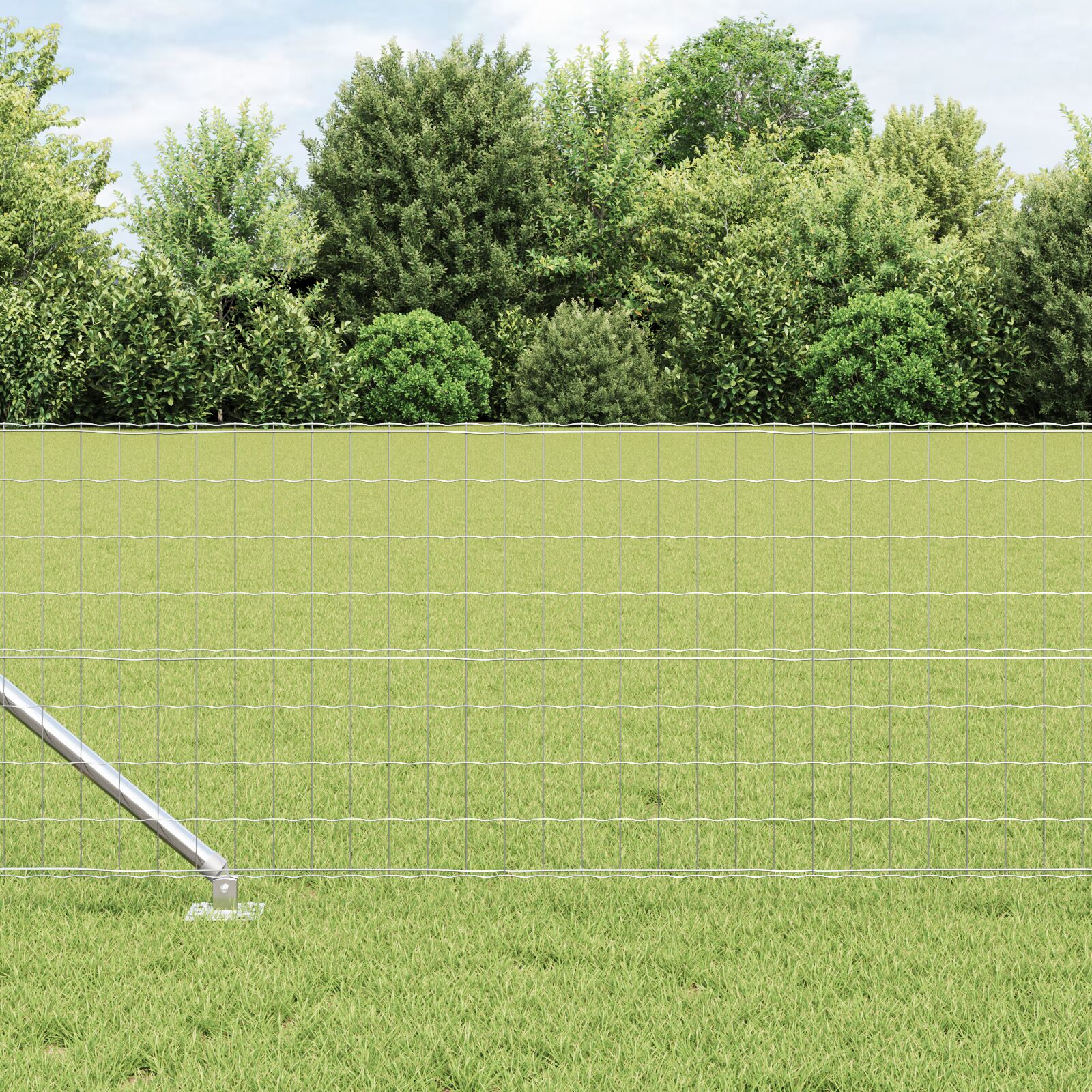 Euro Indhegning med 7 Spike Poster 0,4x10 m Galvaniseret Stål