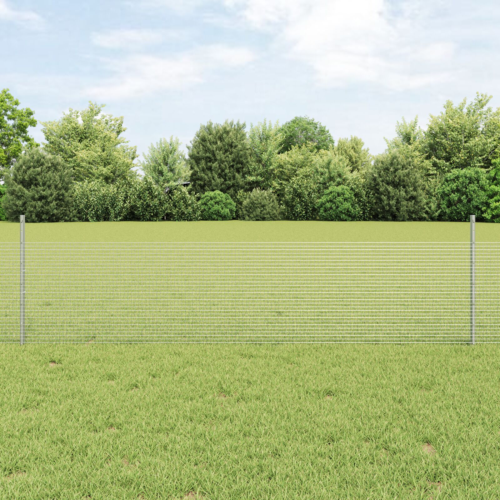 vidaXL zavarena žičana ograda sa 44 U nosača srebrna 0.5x100 m čelična