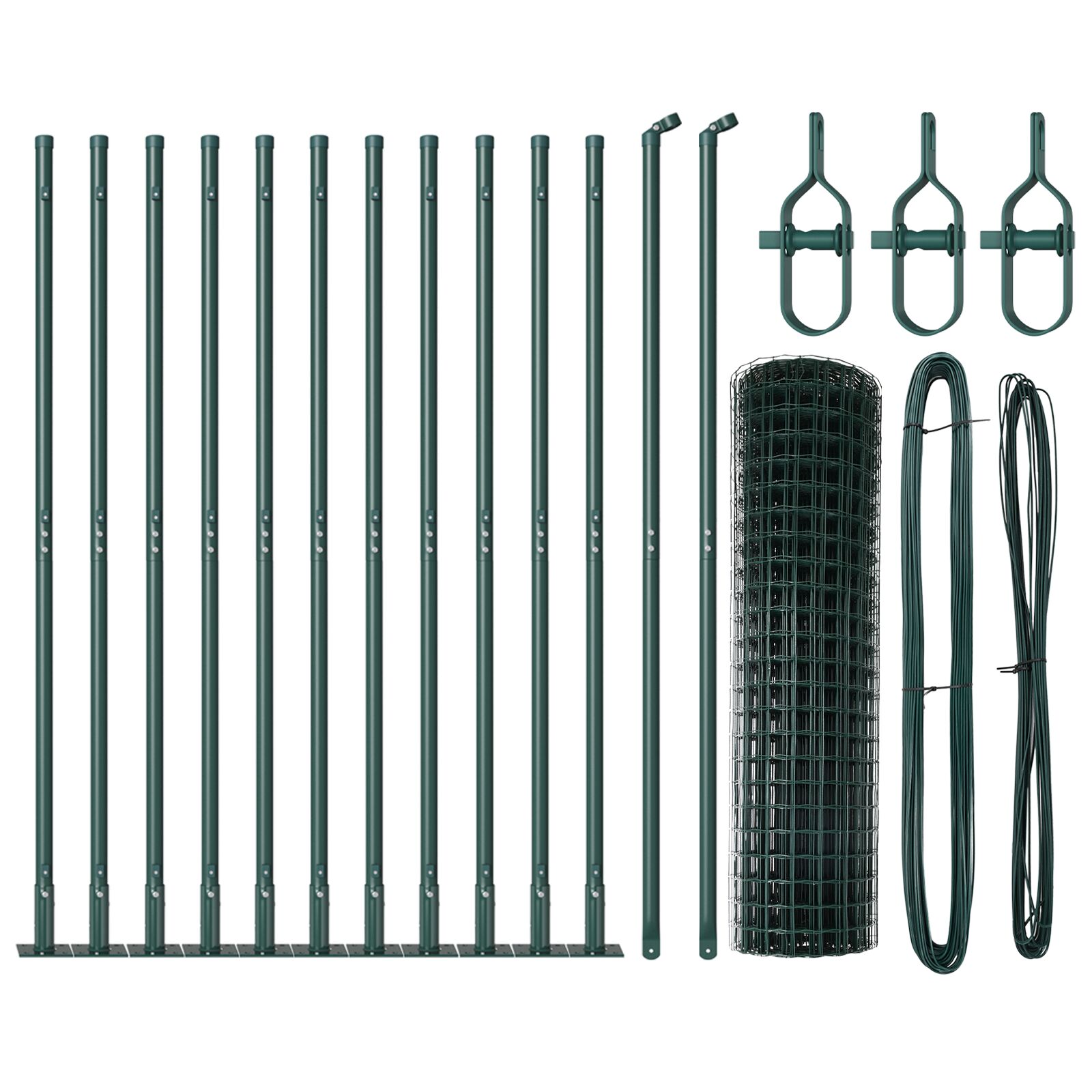 vidaXL Euro Ograda Set od 2 Zelena Čelik, PVC premaz 25 x 1,0 m
