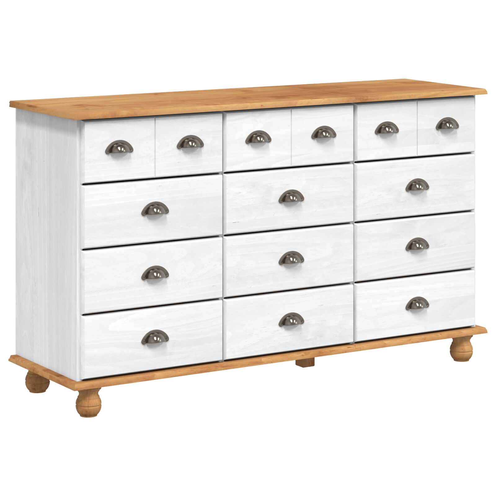vidaXL Ladica "ASKIM" Bijela 79x40x133.5 cm Solid Wood Pine
