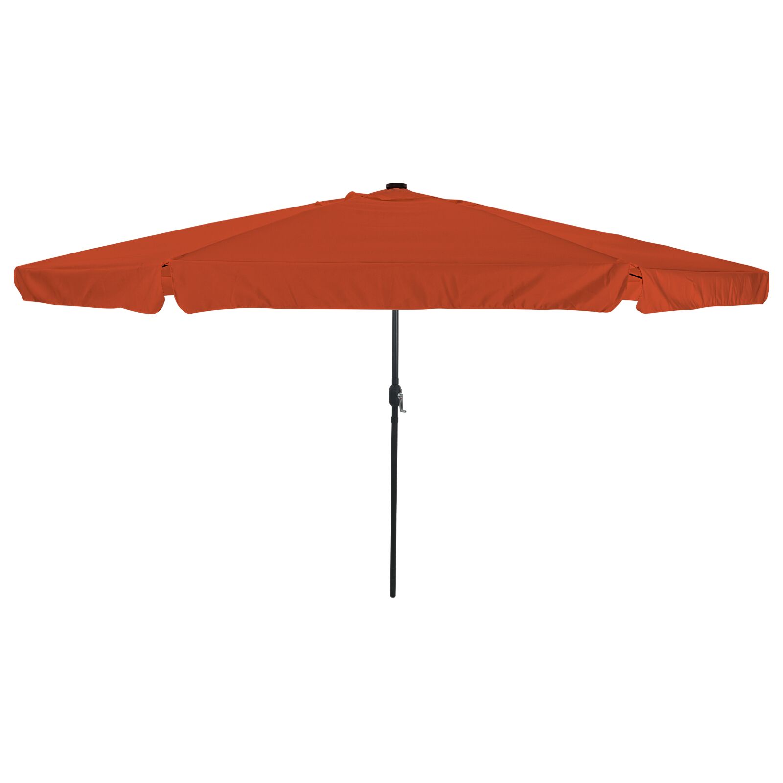 vidaXL Umbrelă de grădină  cu lumini LED ø395x245 cm, portocalie