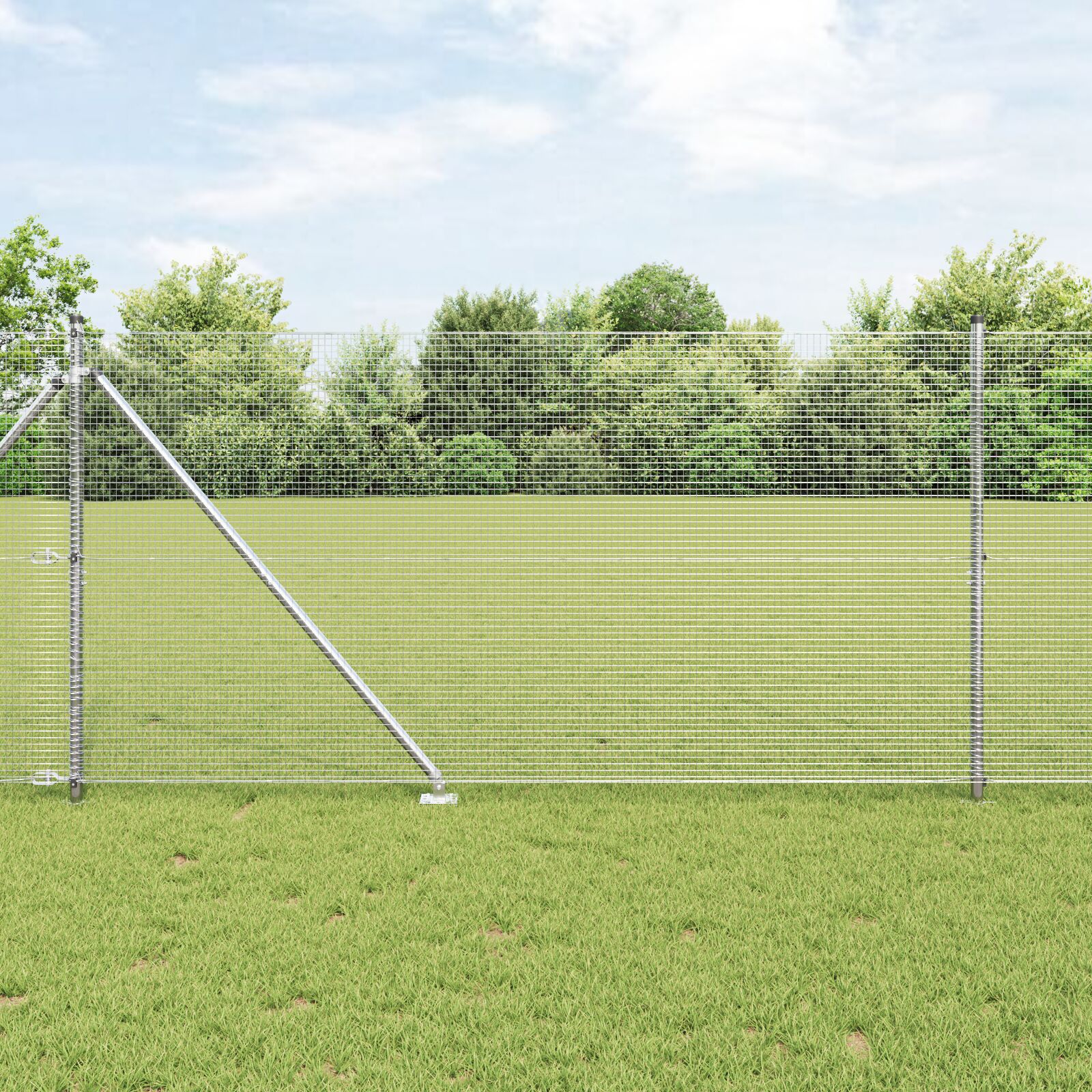 vidaXL Zavarena žičana ograda s 13 šiljaka 1.4x50 m Pocinčani čelik