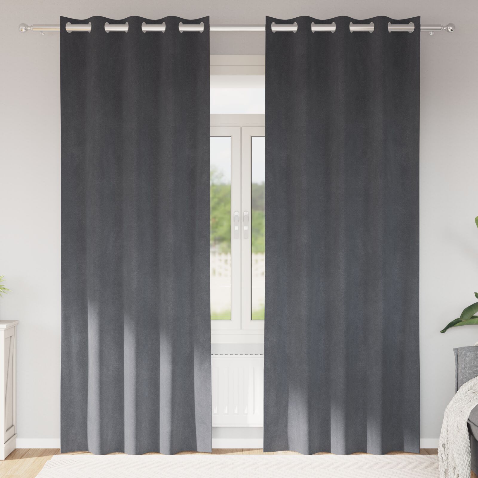 vidaXL Super Helle Graue Vorhänge Polyester 140 x 260 cm Ösenvorhänge