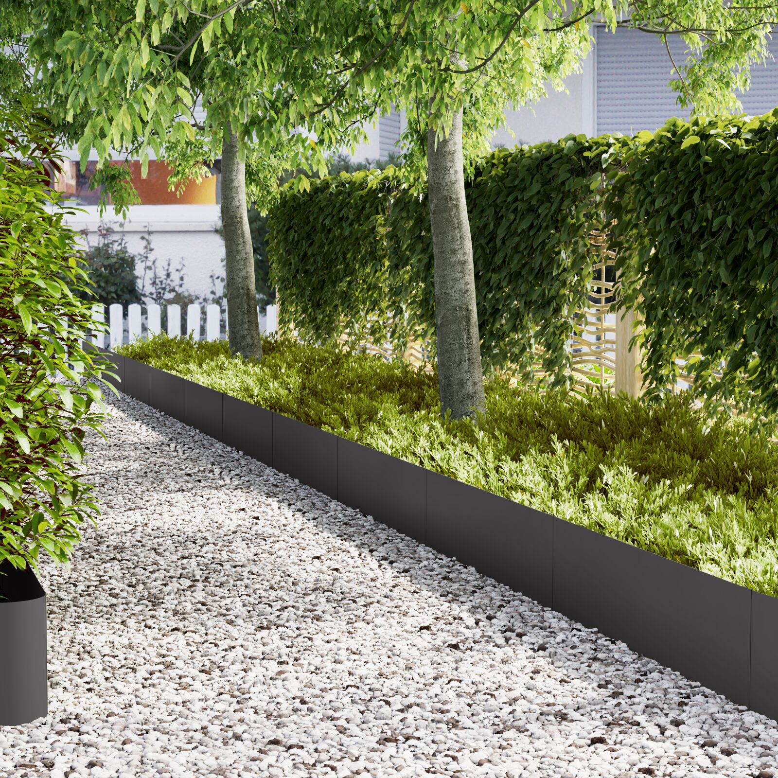 vidaXL Schwarz Metall 100 x 0,5 x 30 cm Robust Gartenbegrenzungen