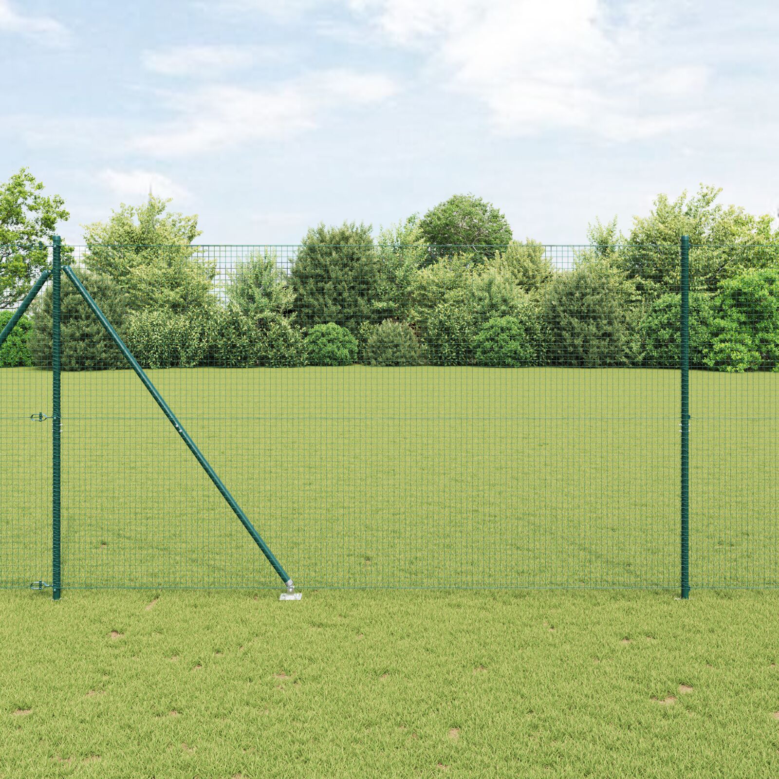 vidaXL PVC set stupova za ograde Set od 2 Zeleno PVC 25 x 1.5 m