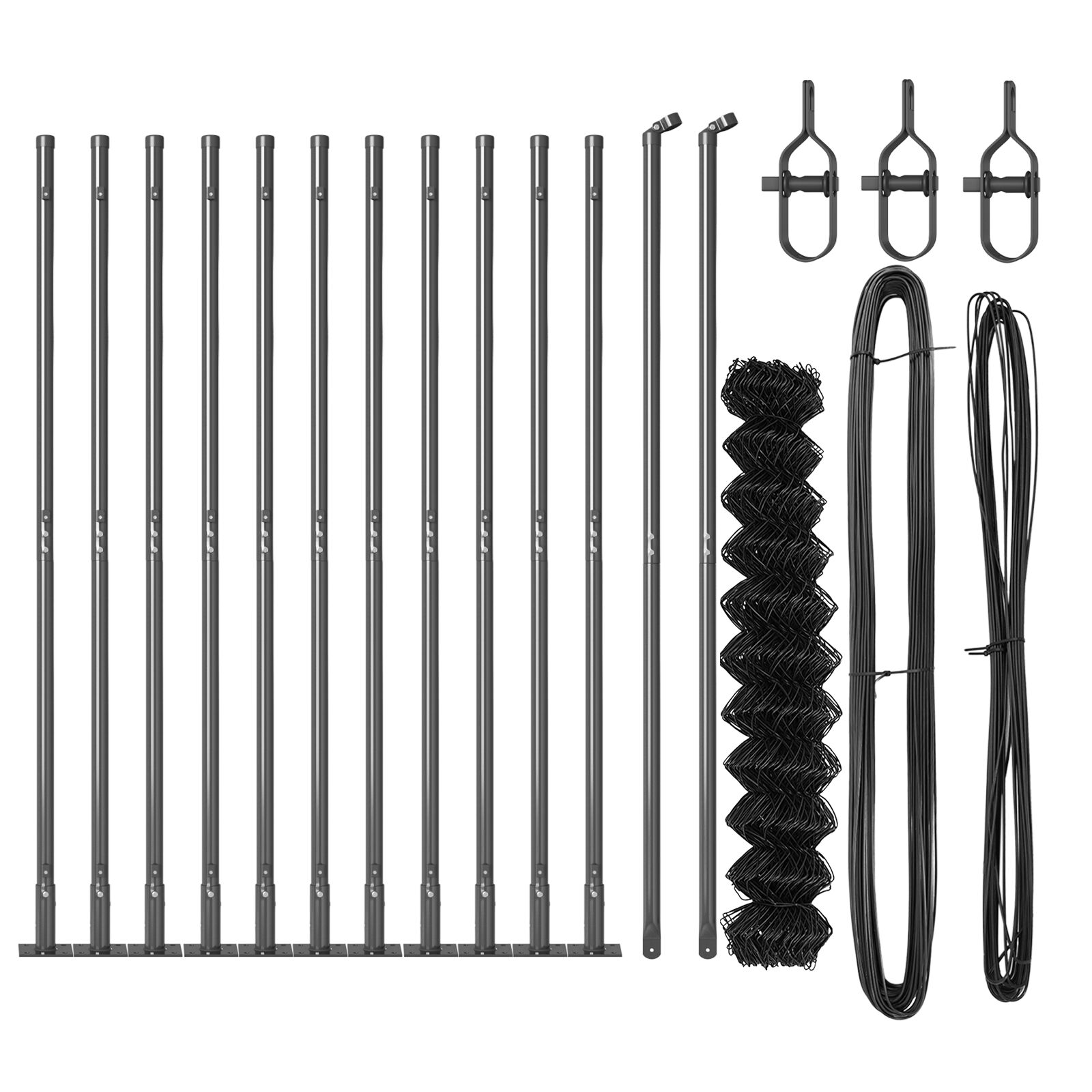 vidaXL Ograda od lančane veze Set od 2 Siva Čelik, PVC 25 x 1 m