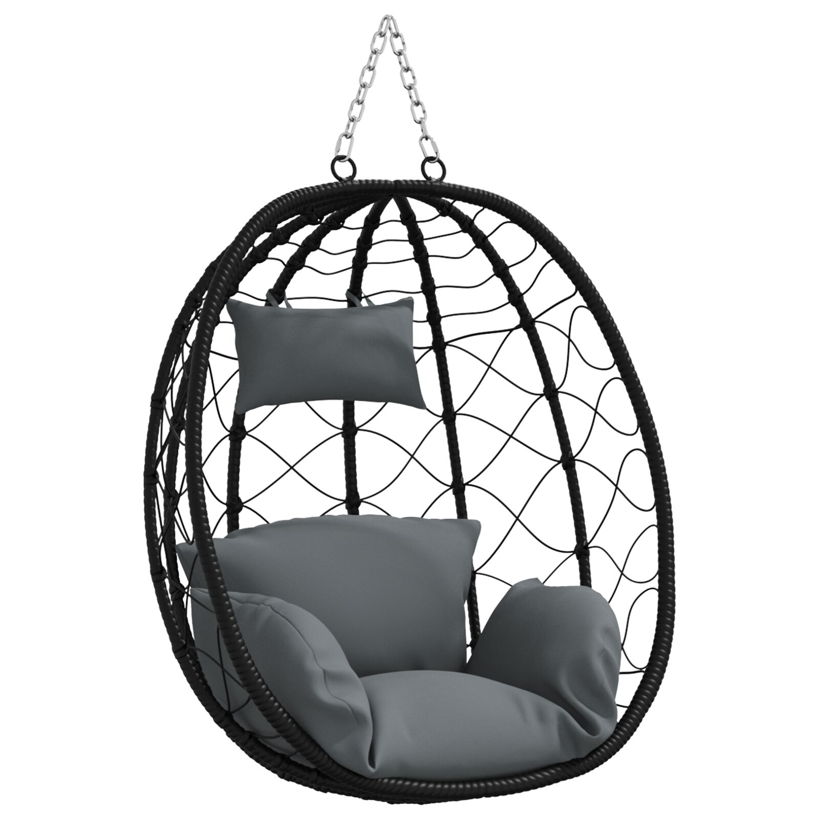 Vješena jaja ljuljaška bez stalka Antracit Poly Rattan