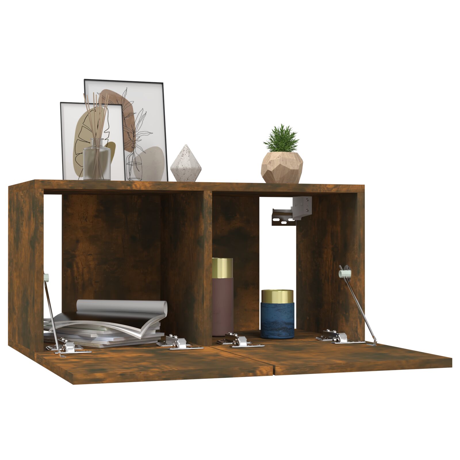 vidaXL Tv-hangmeubelen 2 st 60x30x30 cm gerookt eikenkleurig