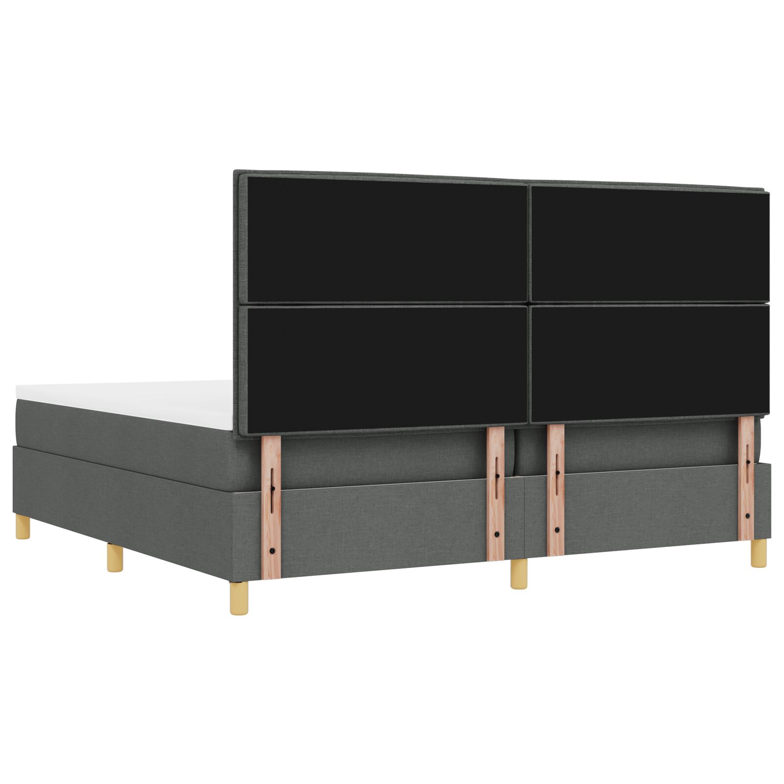 Boxspring Ágy Matrac & Padló Szürke 200x200 cm Szövet 