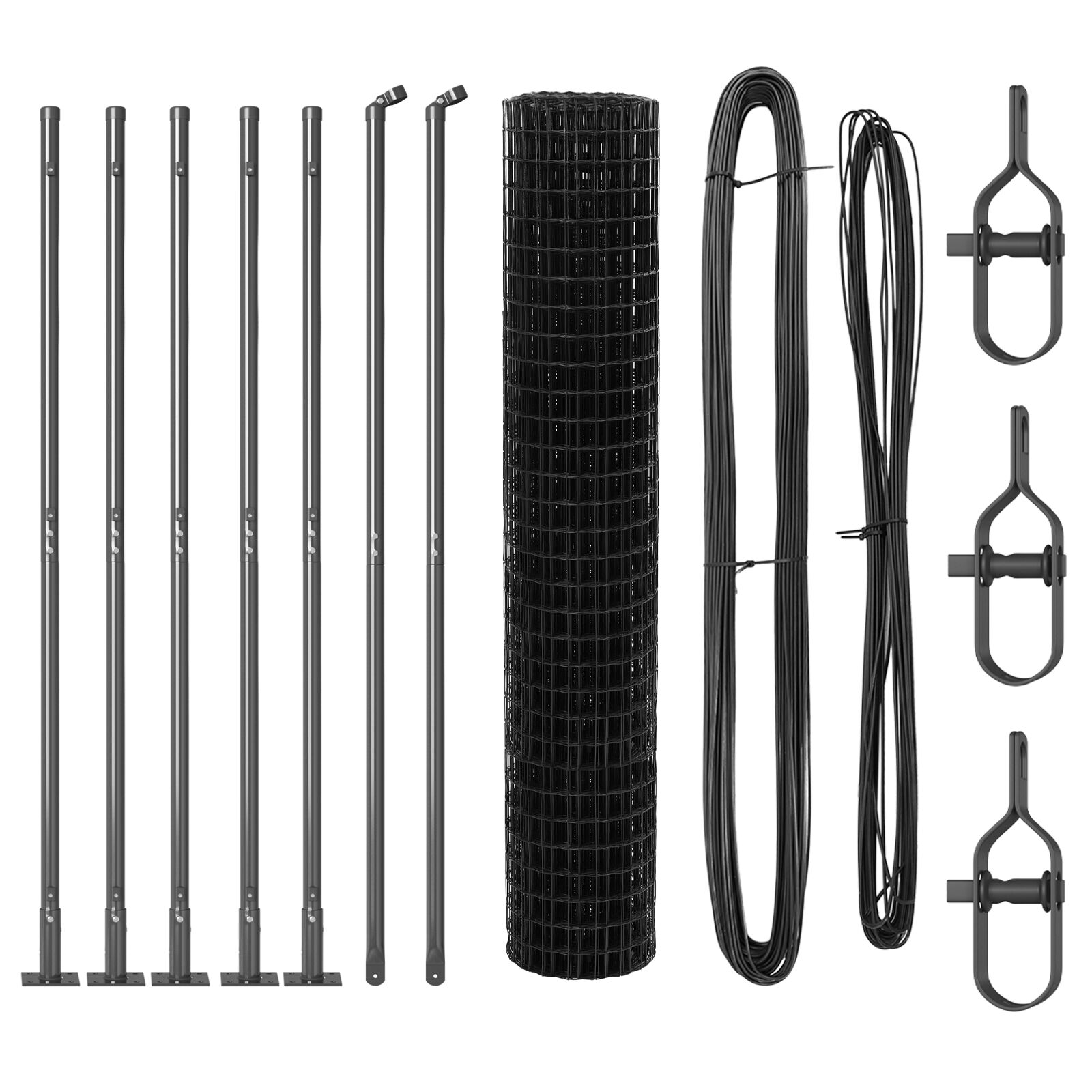 vidaXL Euro ograda s 7 postova sa prirubnicom 1.5x10 m Galvanizirani čelik