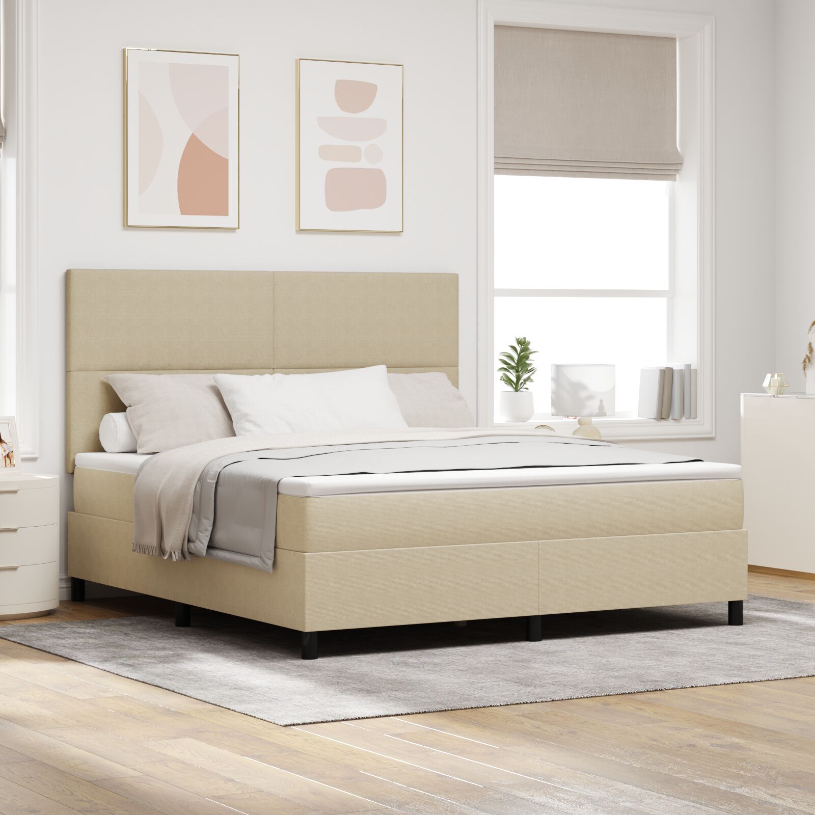 Box Spring voodi madratsi & LED valgusega roheline hall super kuningas kordurookangas