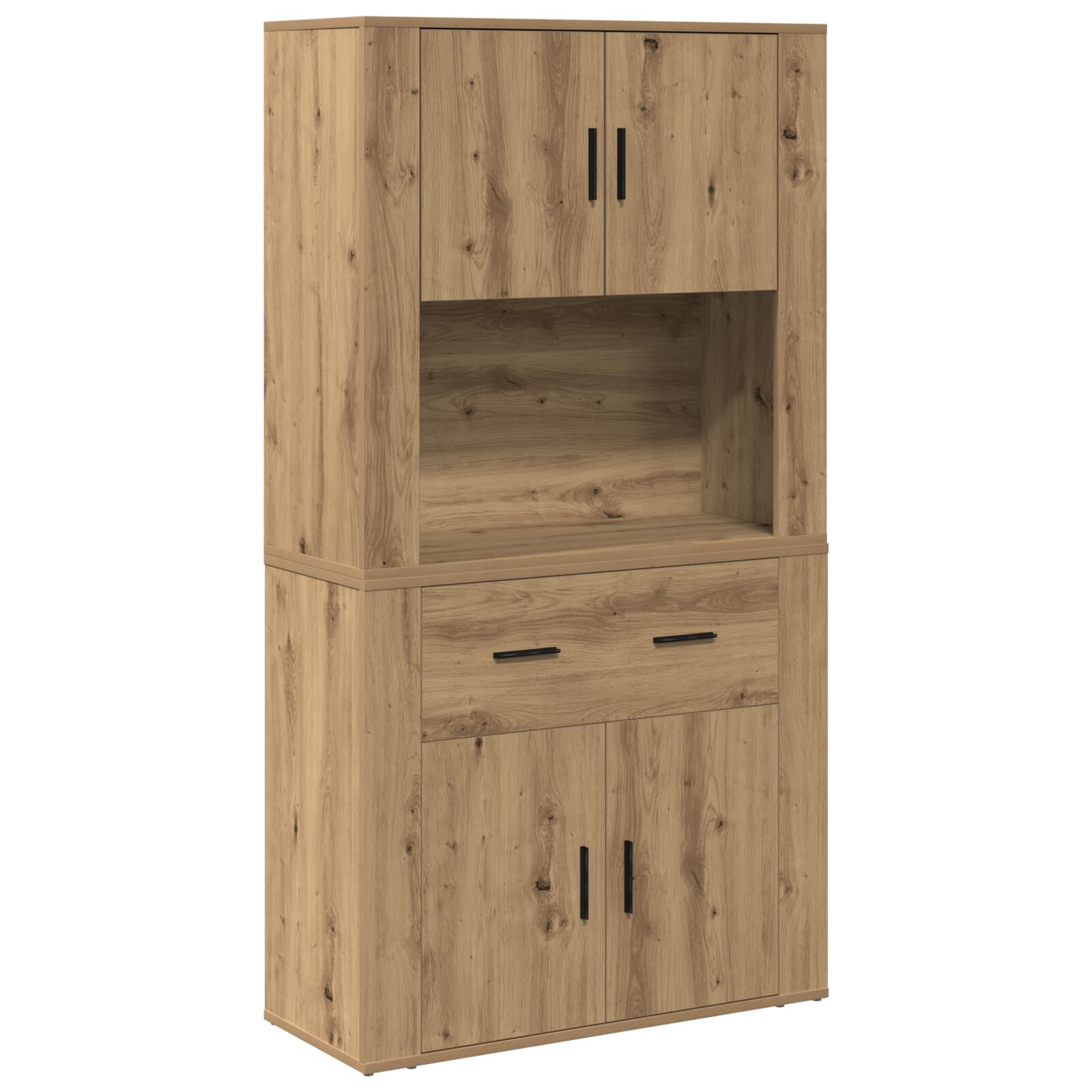 vidaXL Visoka komoda od umjetnog hrasta 80x33x150 cm Inženjersko drvo