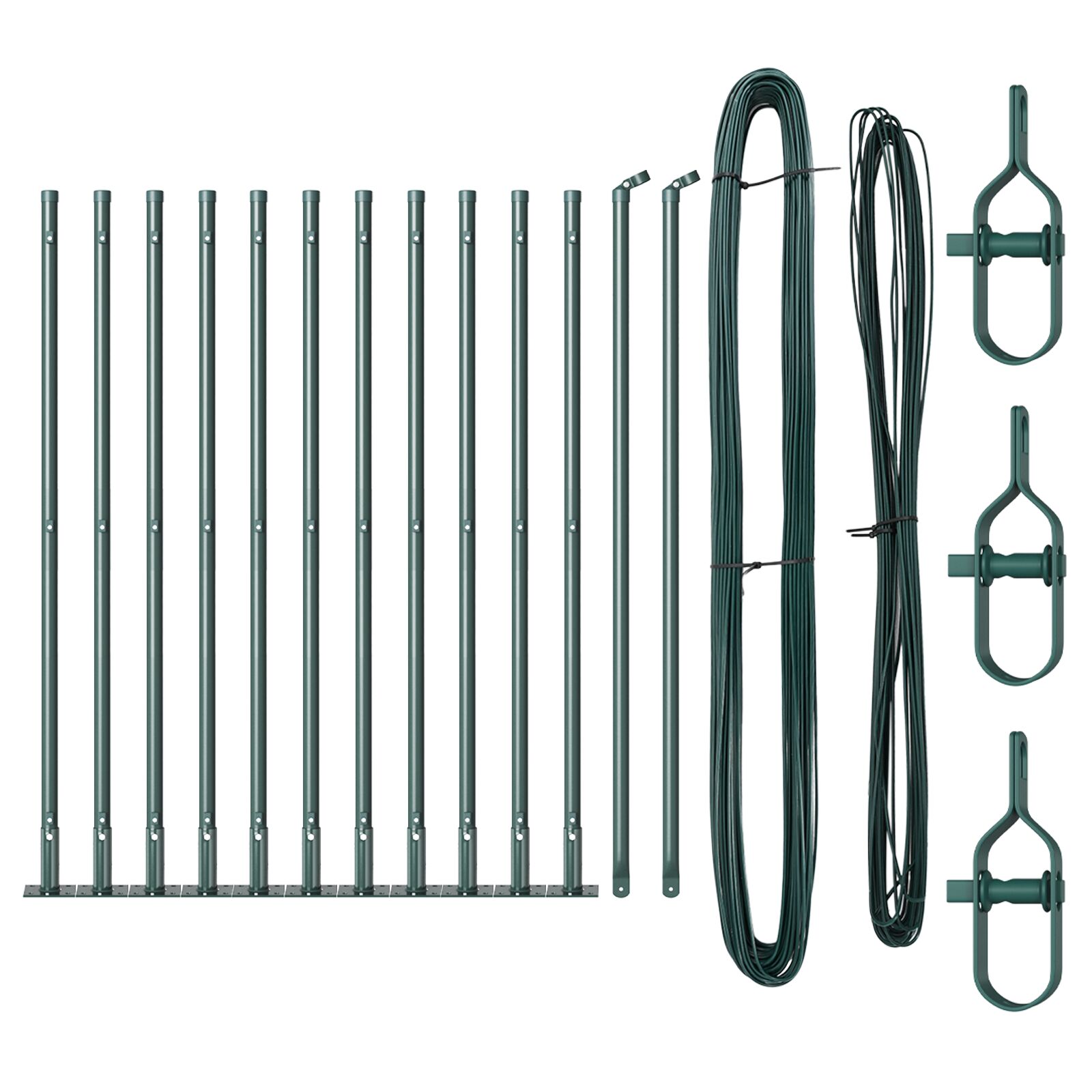 Fence Posts with Base Plates 13 pcs Ø32mm 110cm Galvanised Steel