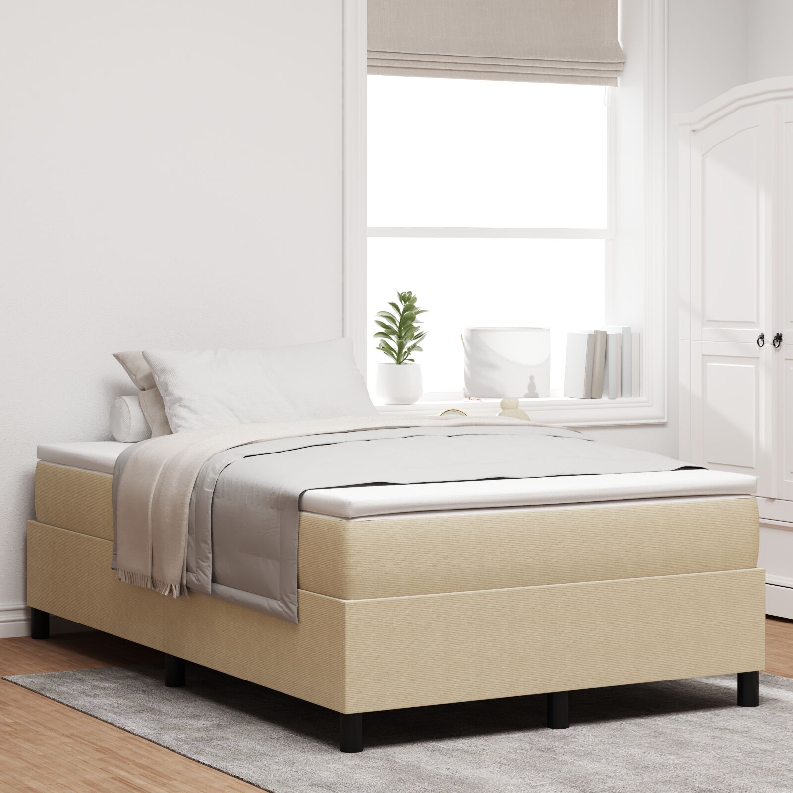 Box Spring Bed koos madratsiga Hele roheline hall 120x200 cm Sametkangas